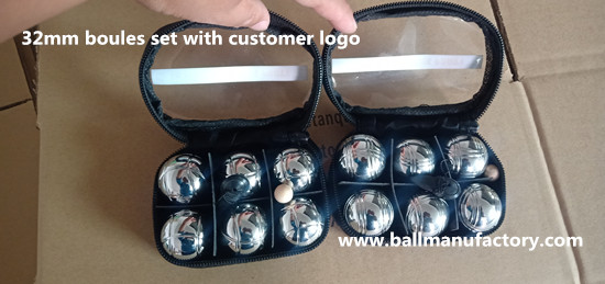 custom 32mm Mini boules sets with transparent bag