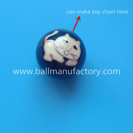 Custom key chain gifts chiming ball with cat