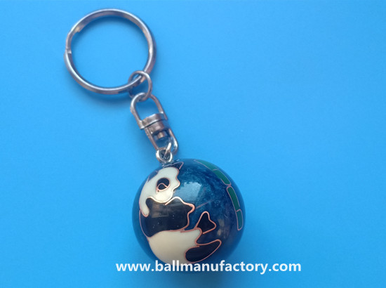 special gift key ring chiming ball blue panda