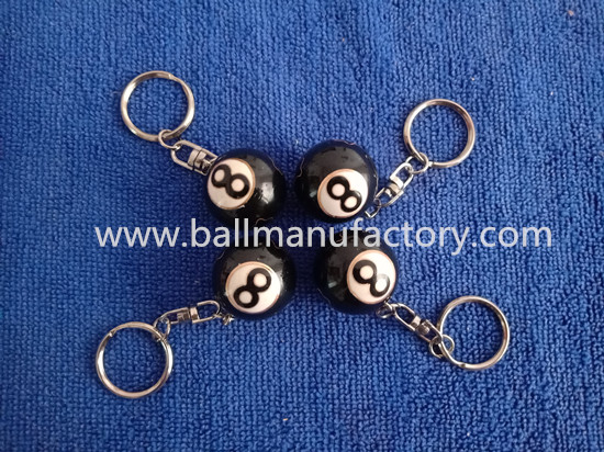 Metal chiming ball with black 8 keyring gfit