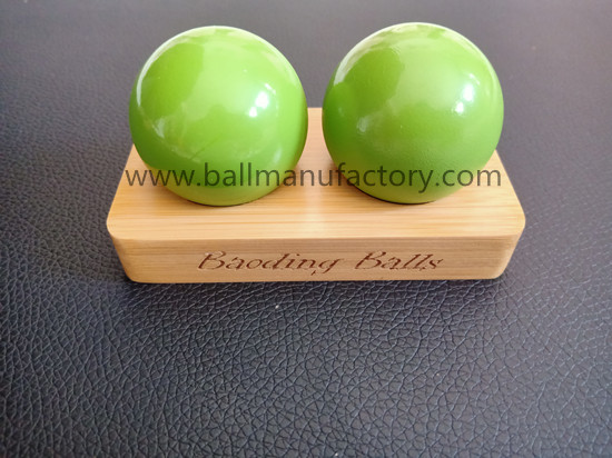 Custom Green Chinese  baoding balls with stand